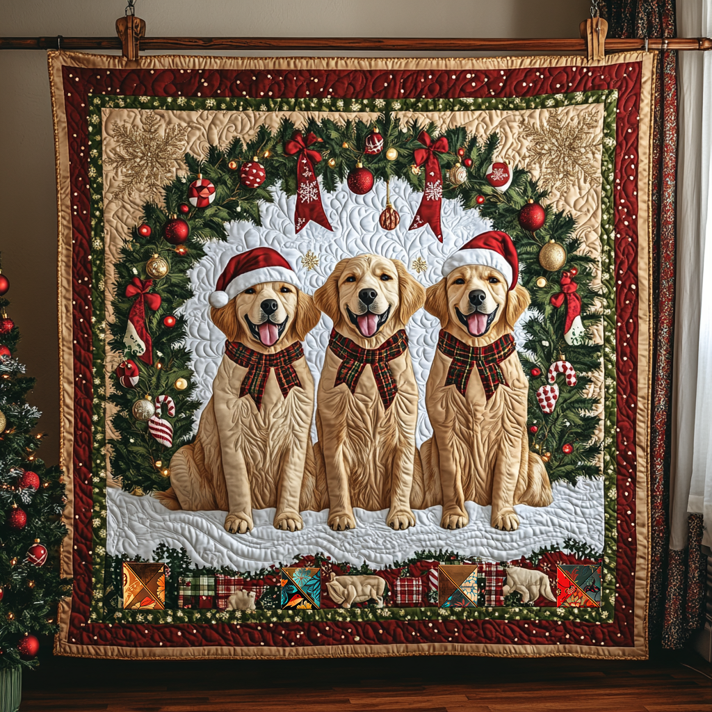 Golden Whimsy Christmas WG1112025CL Quilt