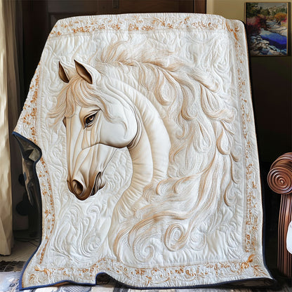Beautiful White Horse WY1801051CL Quilt