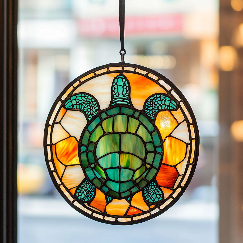 Turtle WJ1911047CL Stained Glass Suncatcher