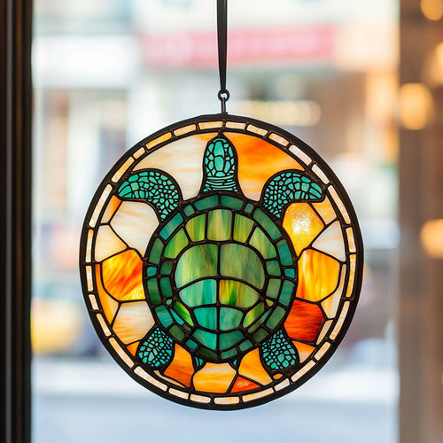 Turtle WJ1911047CL Stained Glass Suncatcher