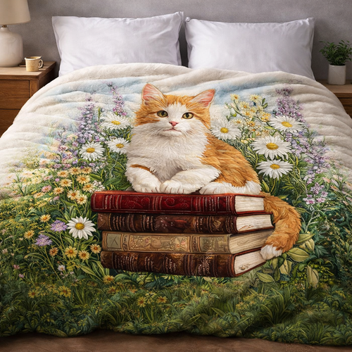 Wise Ginger Cat QA2101004CL Faux Fur Throw Blanket
