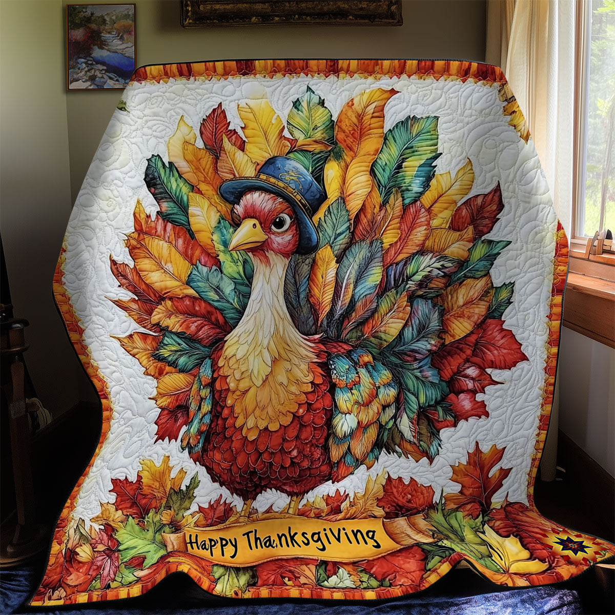 Thanksgiving Festival Turkey WY1811042CL Quilt
