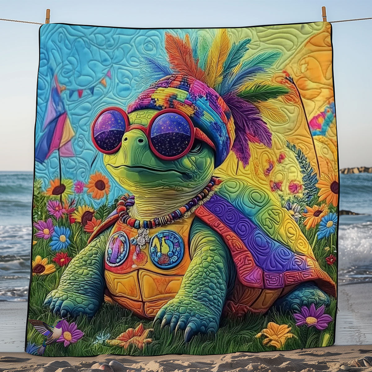 Tie Dye Turtle WY2511038CL Quilt
