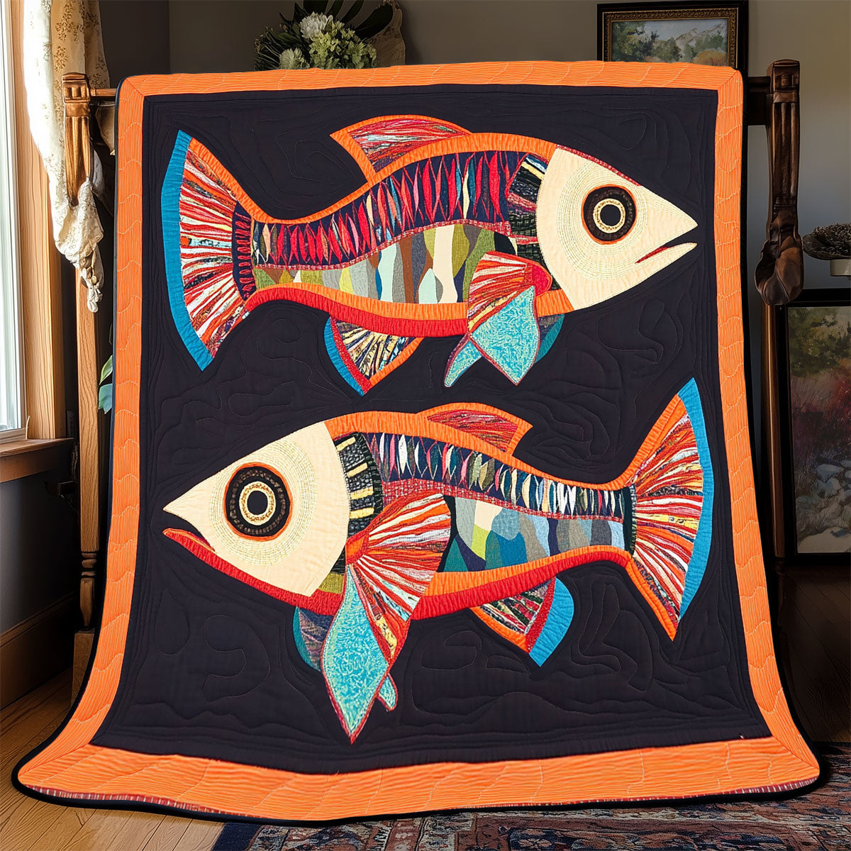 Vibrant Fish WX2001080CL Quilt