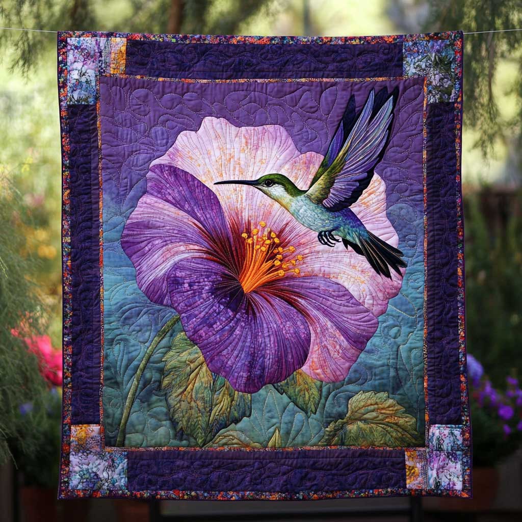 Hummingbird's Purple Paradise WN2709048CL Quilt