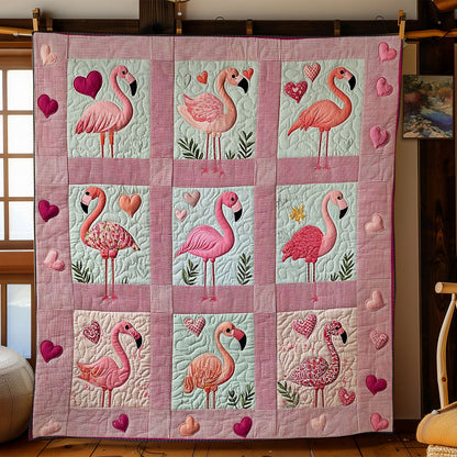 Flamingo Heart WY1801068CL Quilt
