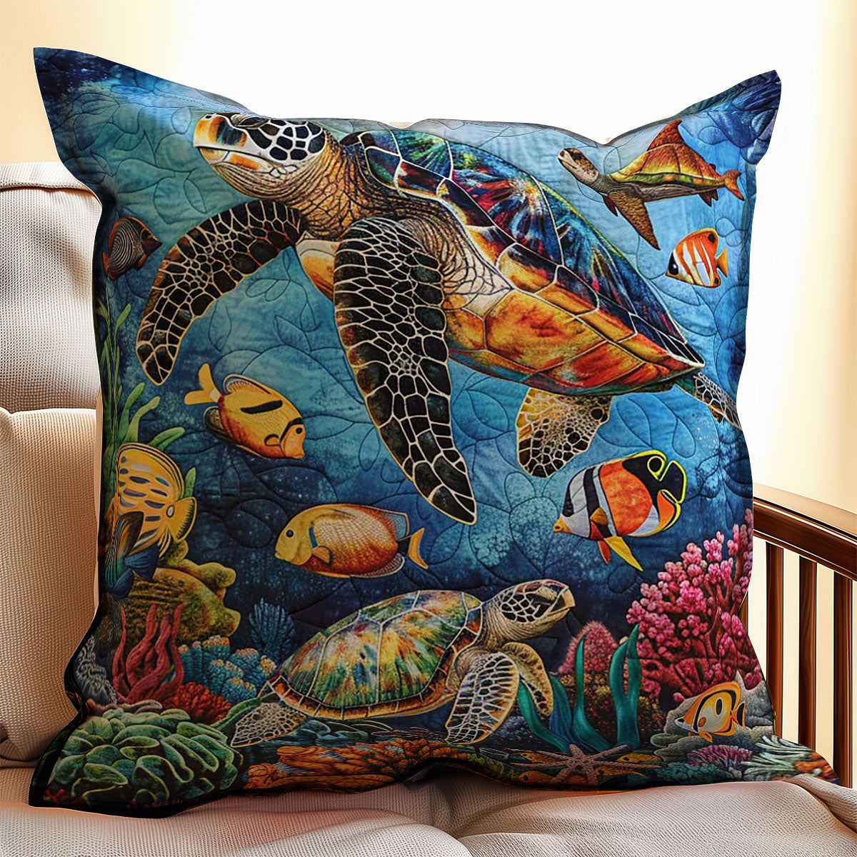 Sea Turtle WJ1109043CL Quilt Pillow Case