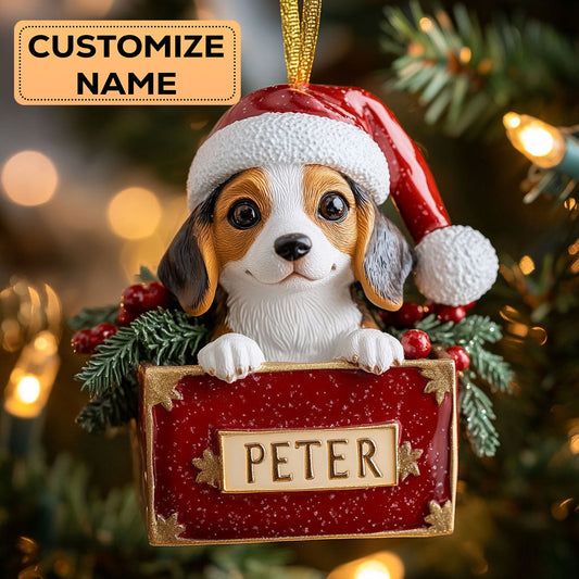 Beagle Christmas CW2411001CL Personalized Christmas Ornament