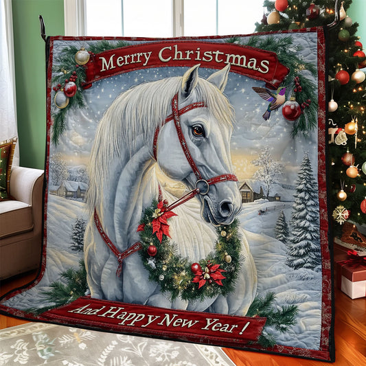 Christmas White Horse WY1211036CL Quilt