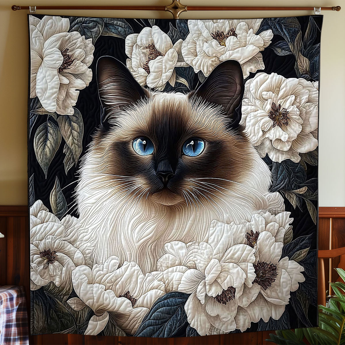 Siamese Cat Bloom CW2504051CL Quilt