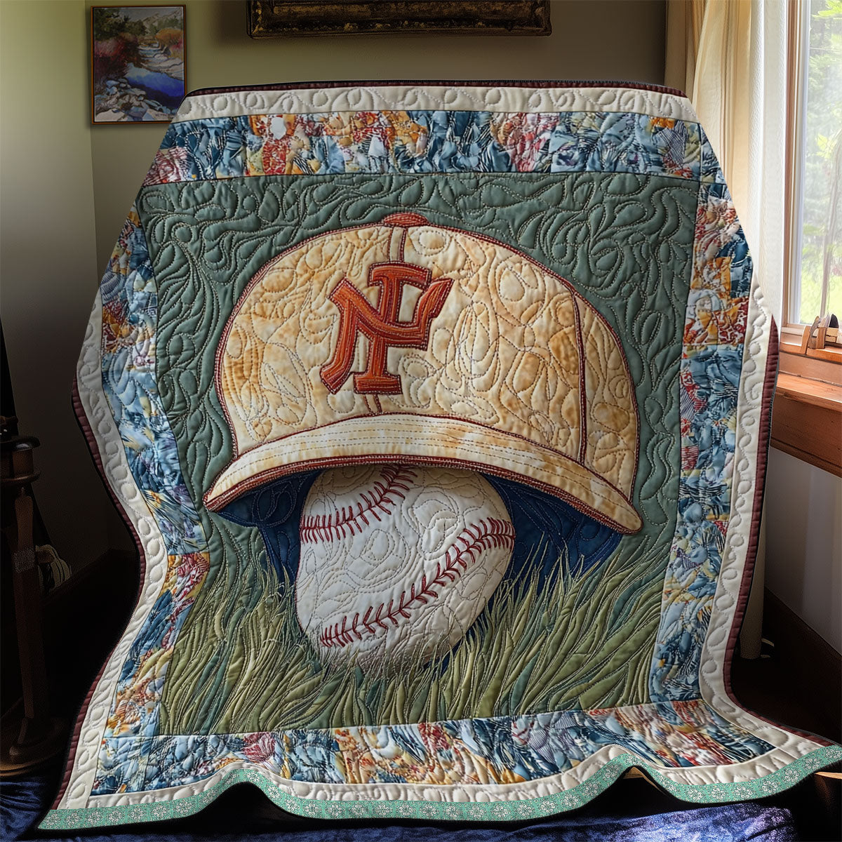 Baseball Yellow WX0312003CL Quilt