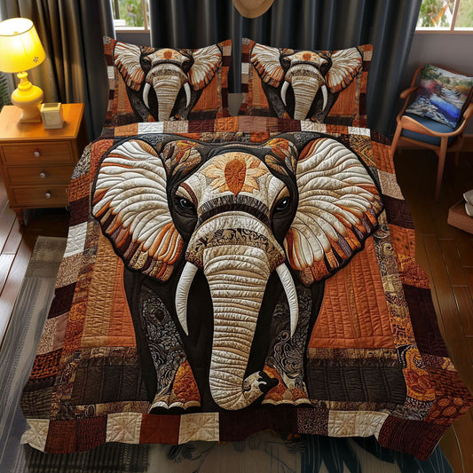 Majestic Elephant Mosaic WJ2112045CL Duvet Cover Set