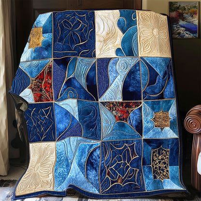 Navy Patchwork Square WY0201040CL Quilt