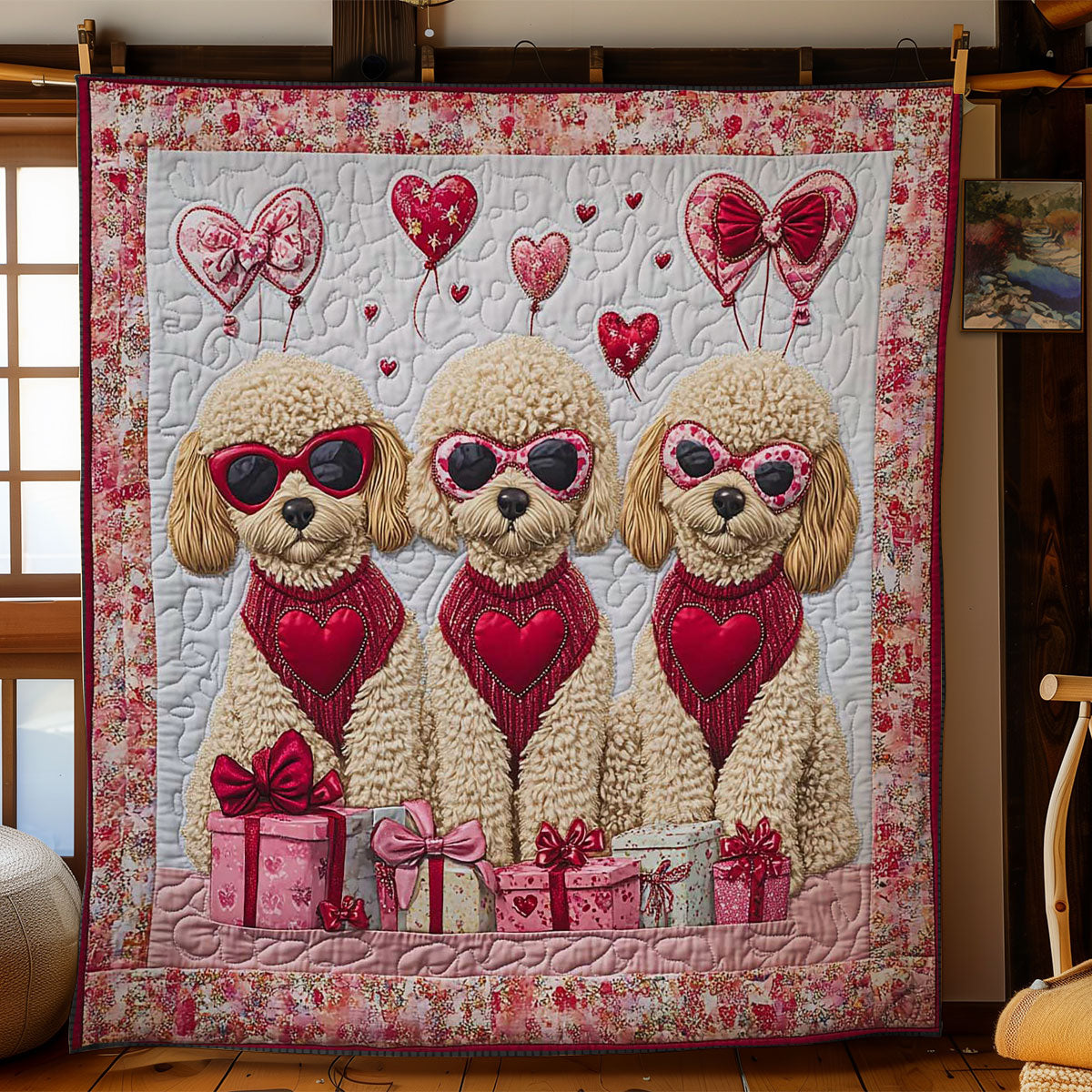 Love Poodle Parade WN3112011CL Quilt