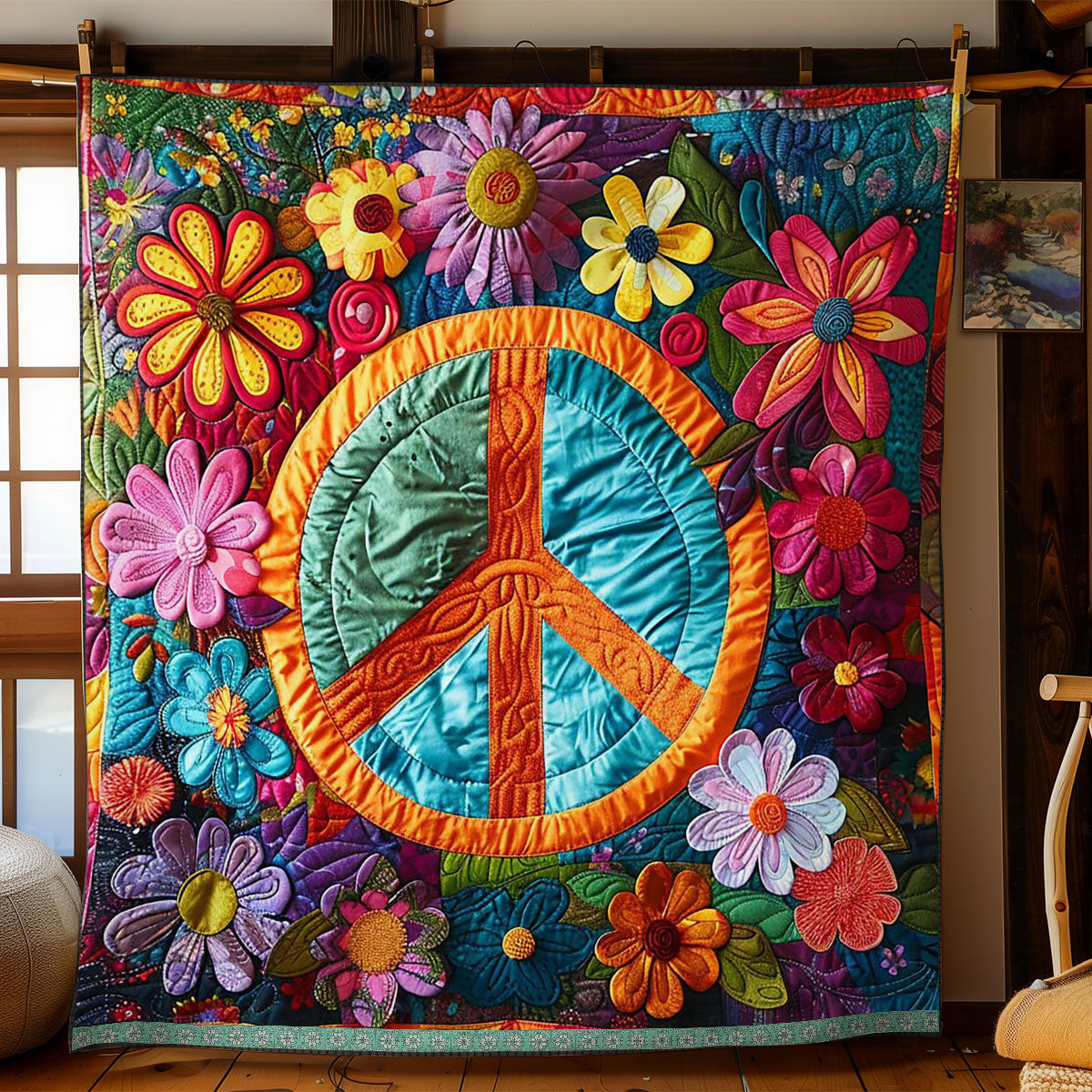 Trippy Hippie Sign WJ2009027CL Quilt