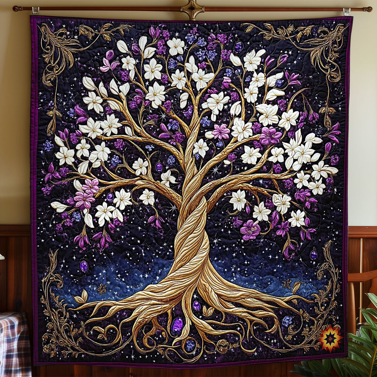 Purple Tree Of Life WY1712022CL Quilt