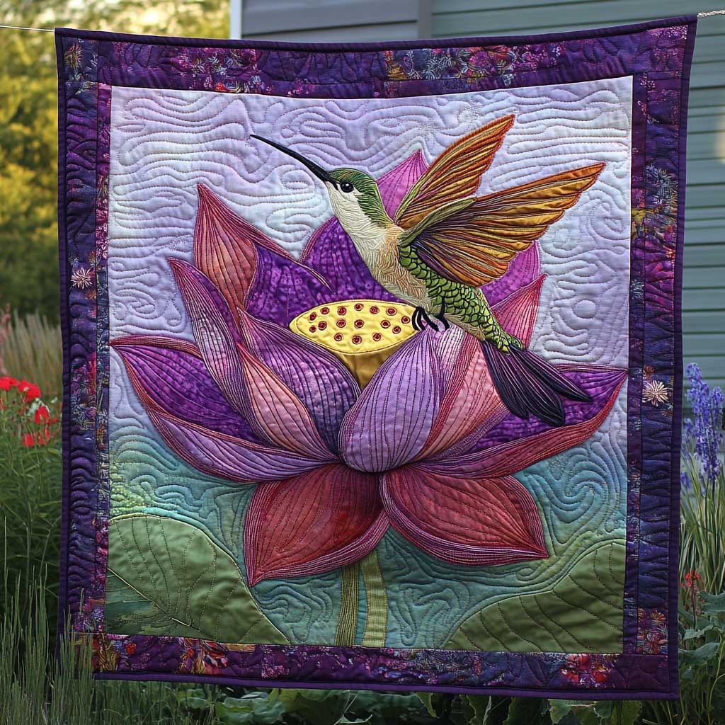 Hummingbird Lotus Harmony WN2709044CL Quilt