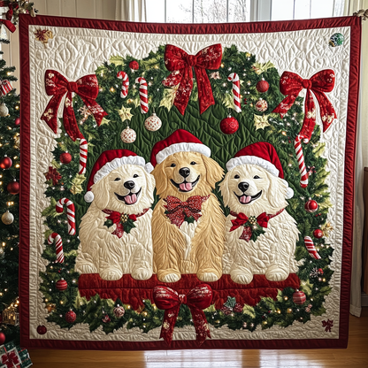 Golden Retriever Christmas WG1712001CL Quilt