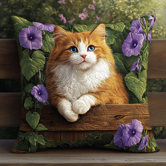 Orange Cat Morning Glory WT2702079CL Quilt Pillow Case