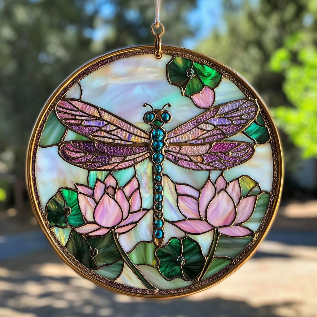 Dragonfly Lotus WT0703019CL Suncatcher