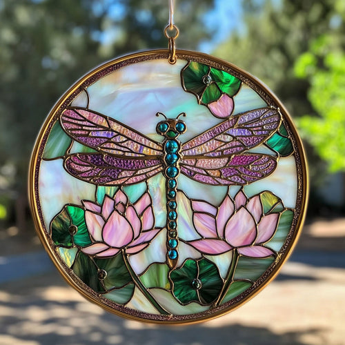 Dragonfly Lotus WT0703019CL Suncatcher