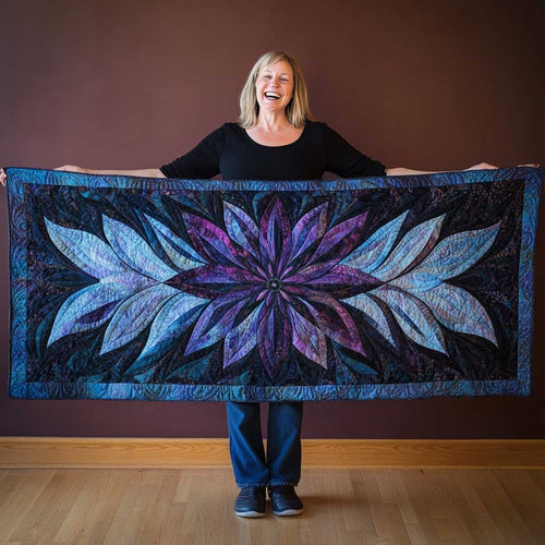Purple Blissful Petals WN2709033CL Quilted Table Runner