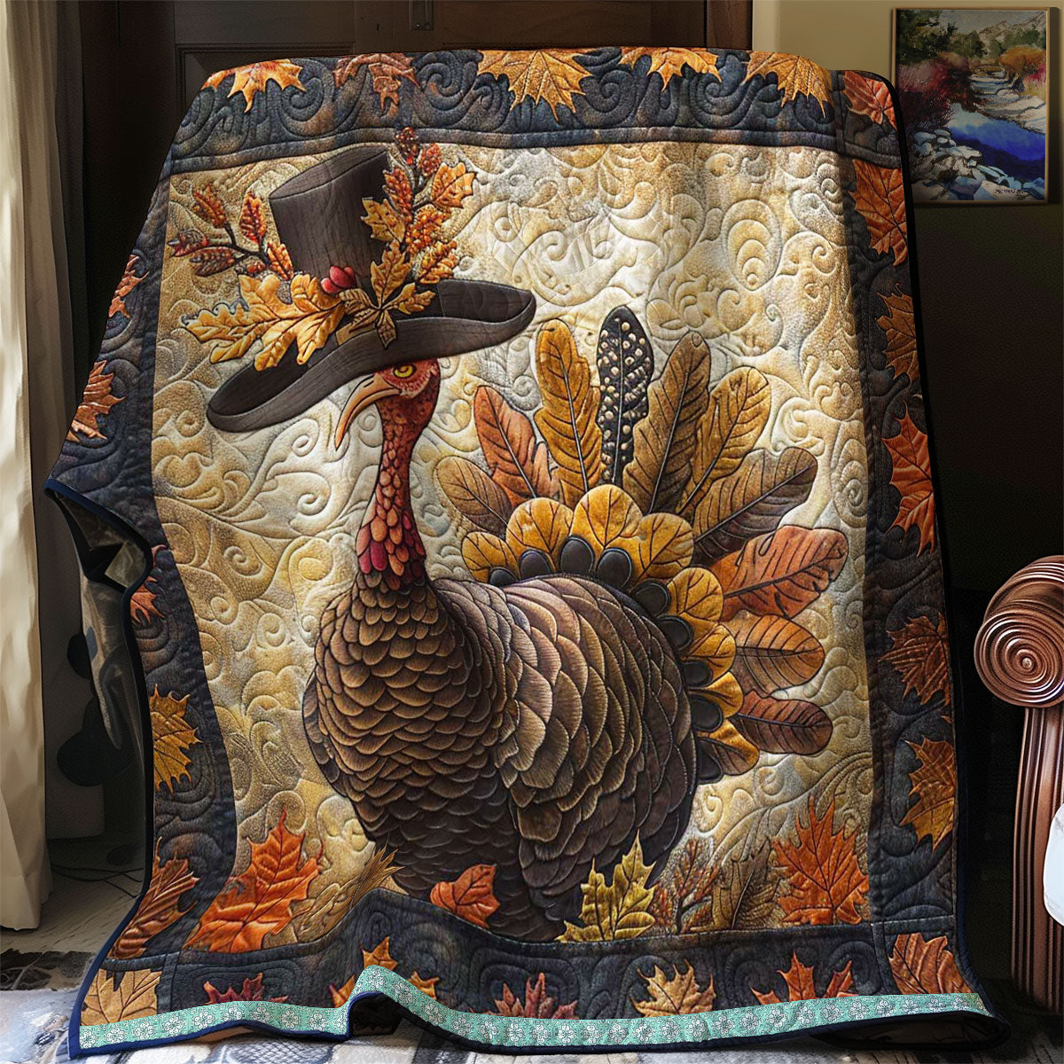 Harvest Hats On Turkeys WN1109020CL Quilt