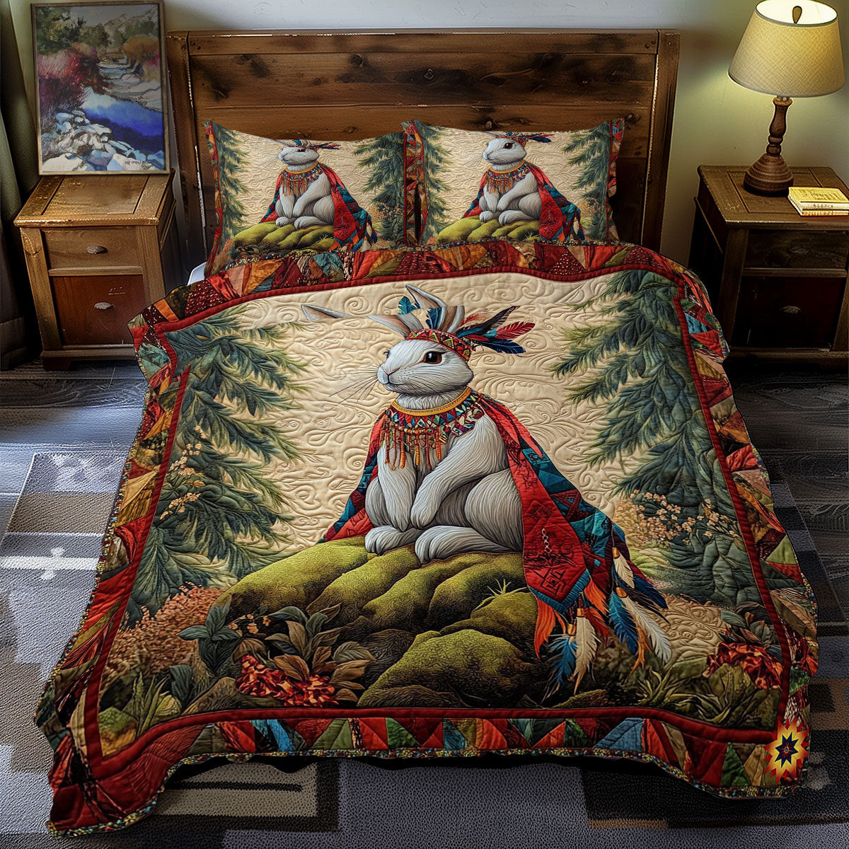 Rabbit Native American WY1812056CL Duvet Cover Set