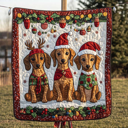 Dachshund Reindeer Squad WN3009036CL Quilt