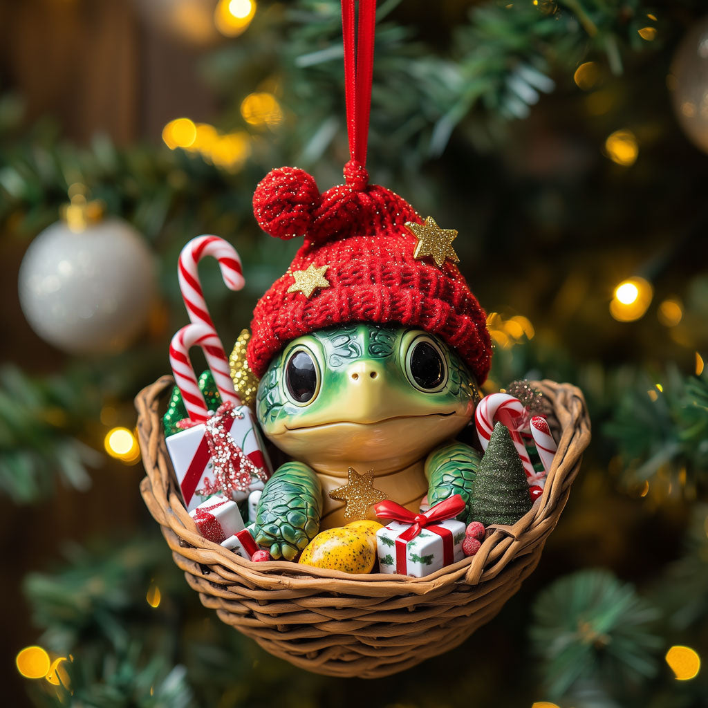 Turtle Giftbox Basket LT1610031CL Christmas Ornament