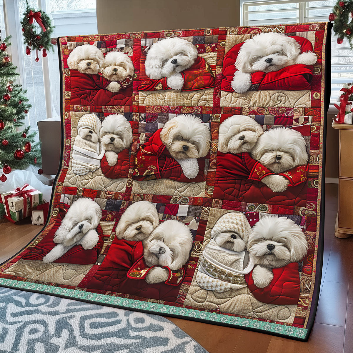 Chilling Bichon WP0609014CL Quilt