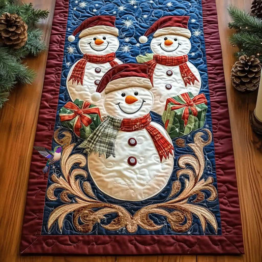 Winter Wonderland Snowmen WN1111002CL Quilted Table Runner