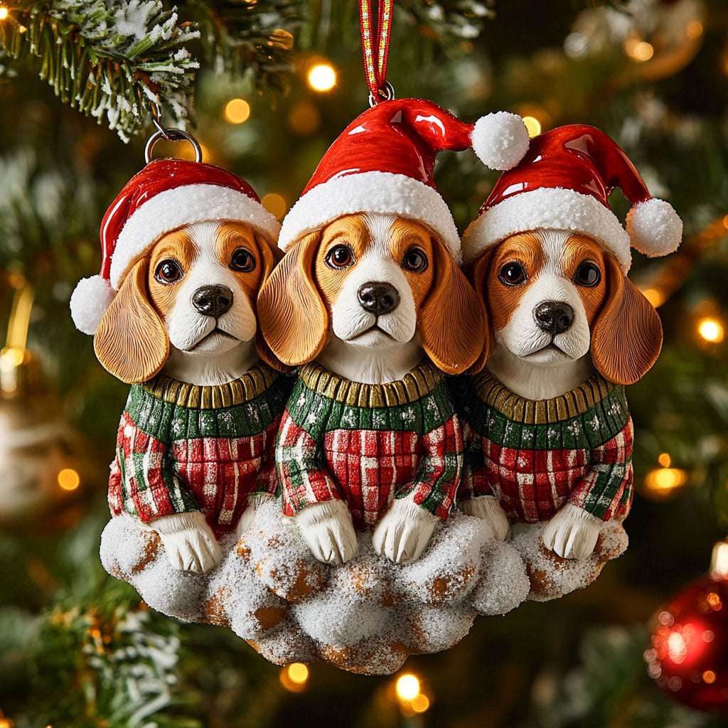 Snowy Beagle WN1410036CL Christmas Ornament