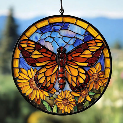 Butterfly WJ1710038CL Stained Glass Suncatcher