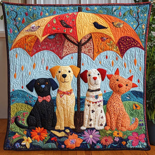 Playful Dogs And Umbrellas WN3009046CL Quilt