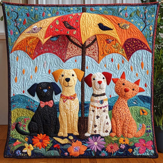 Playful Dogs And Umbrellas WN3009046CL Quilt