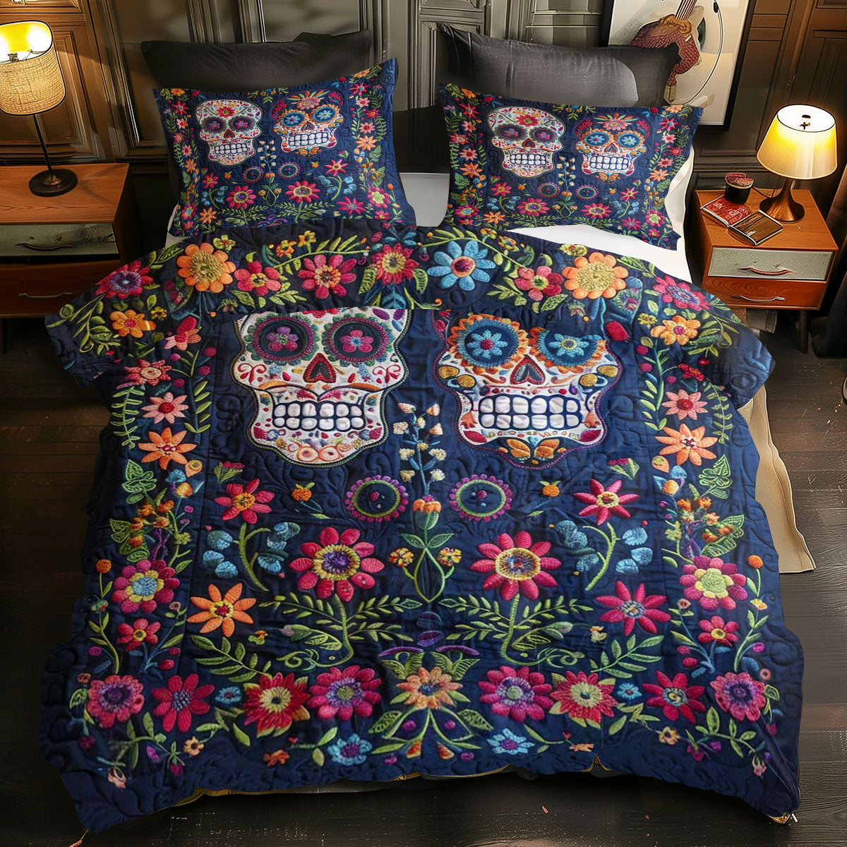 Sugar Skulls WJ1109036CL Duvet Cover Set