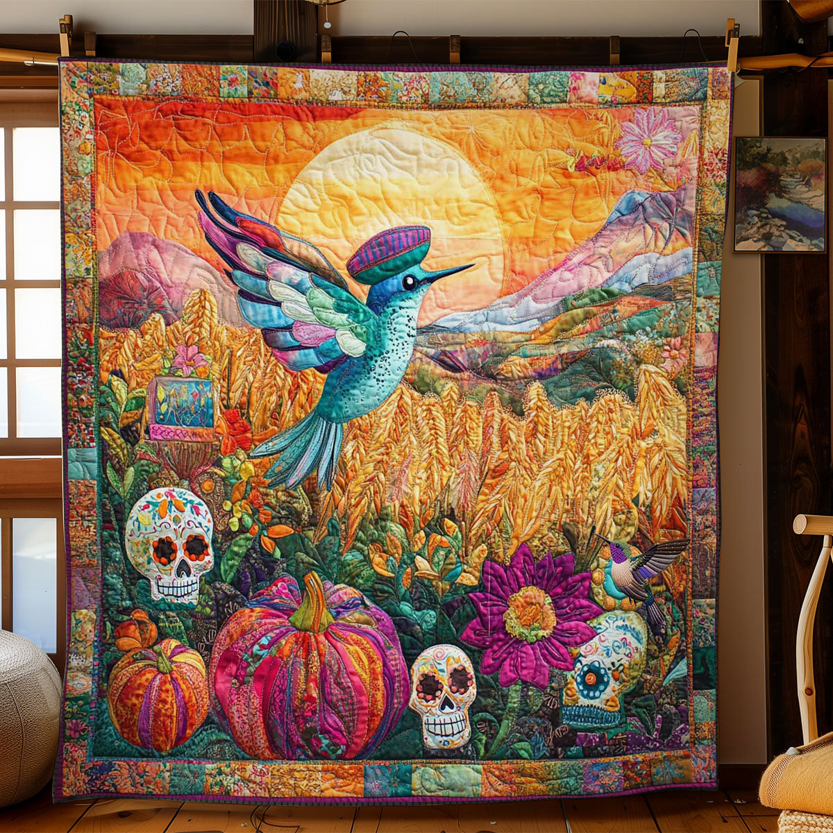 Hummingbird Sunset Glow WN2011031CL Quilt
