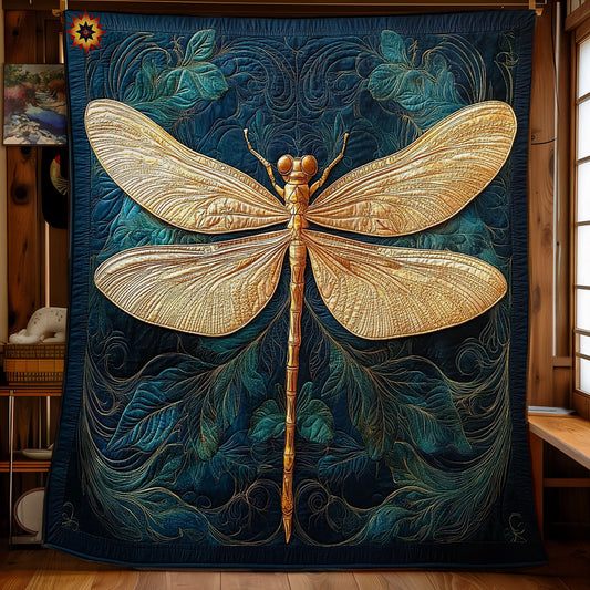 Gold Dragonfly WY0212037CL Quilt