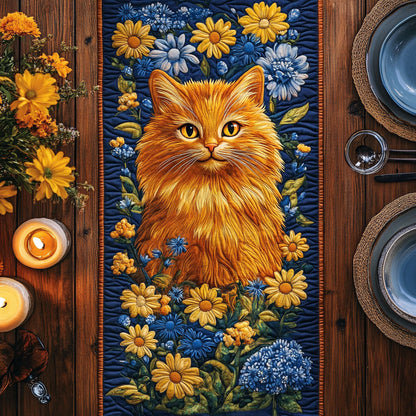 Cat Flower CW1205075CL Quilted Table Runner