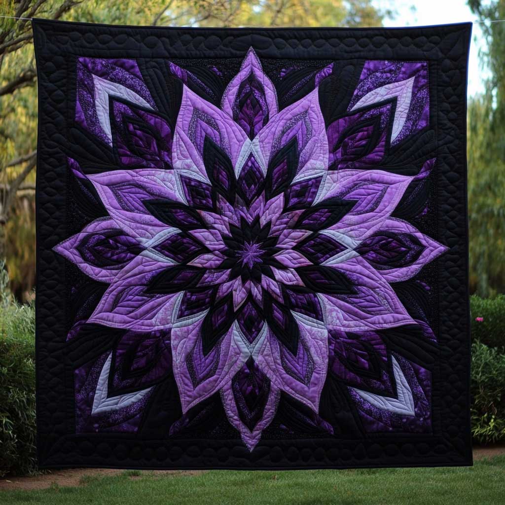 Purple Fantasy Flower WN2709005CL Quilt