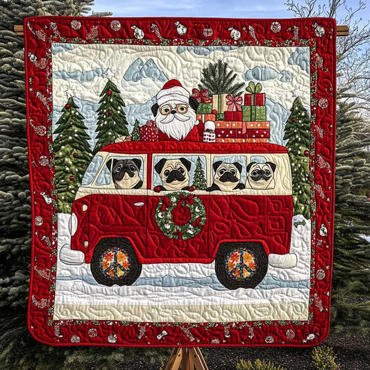 Pug Christmas Camper WN0110014CL Quilt