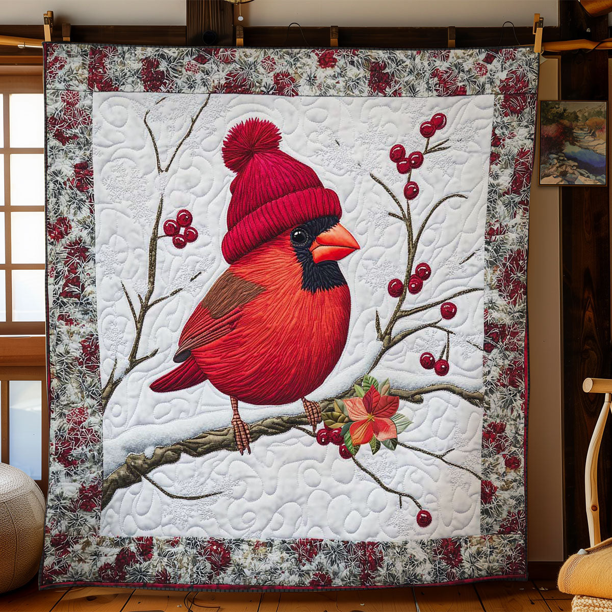 Cardinal In Snow WN1712026CL Quilt