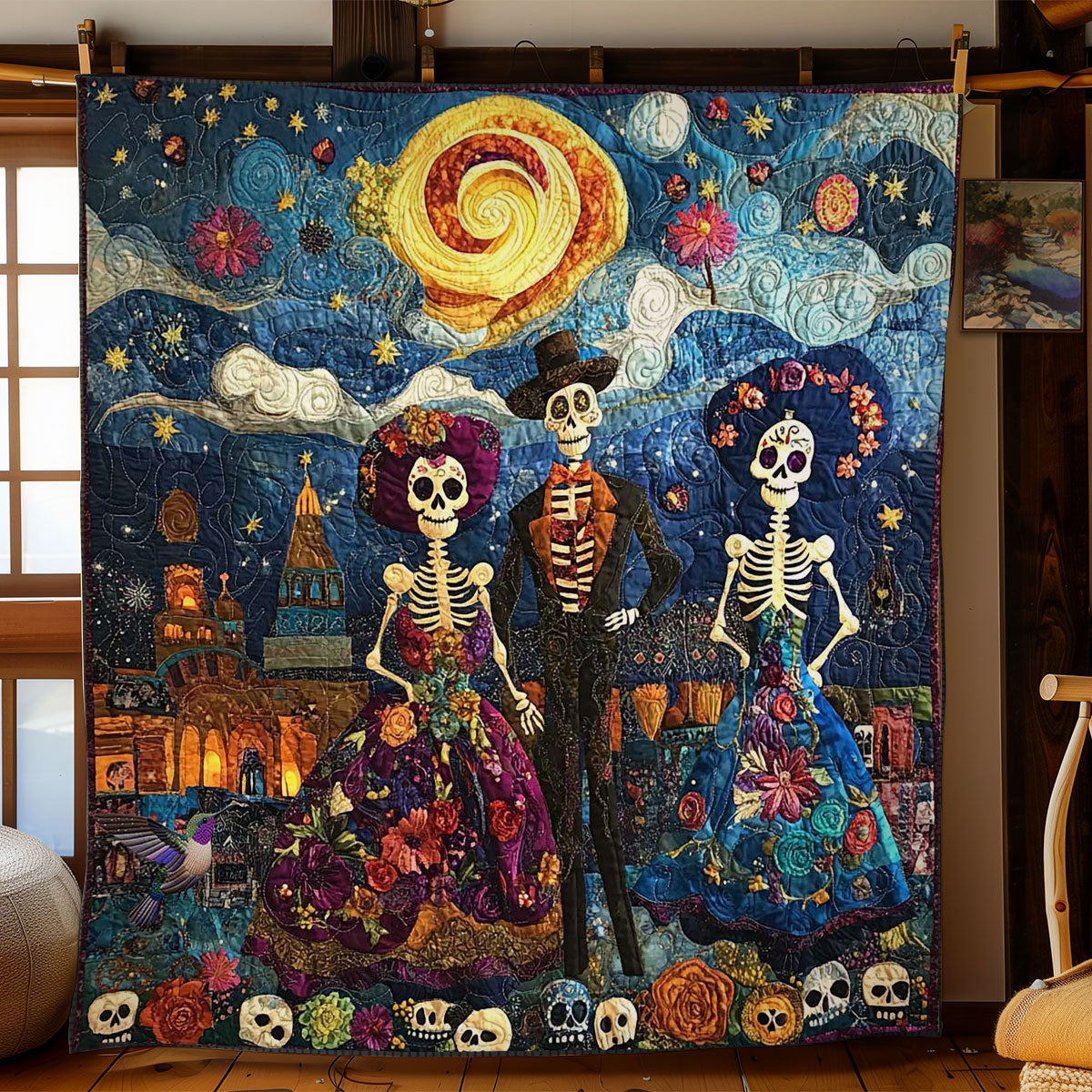 Day Of The Dead Cosmic WN2810025CL Quilt