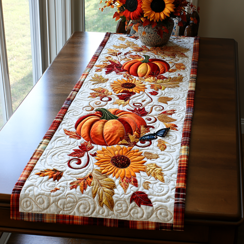 Autumn Pumpkin Lovers WG2609001CL Quilted Table Runner