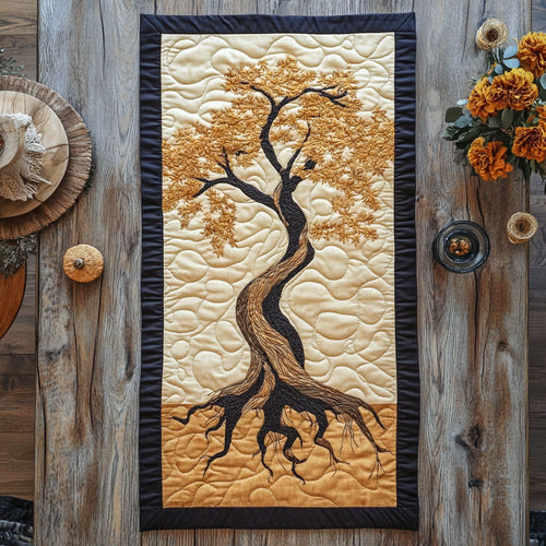 Elegant Root Tree CP2804022CL Quilted Table Runner