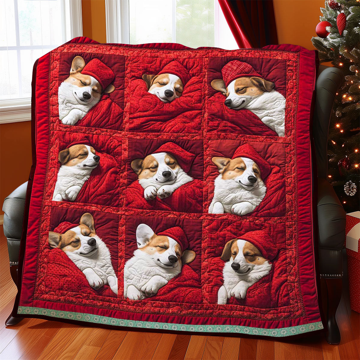 Sleeping Corgi WJ3009014CL Quilt
