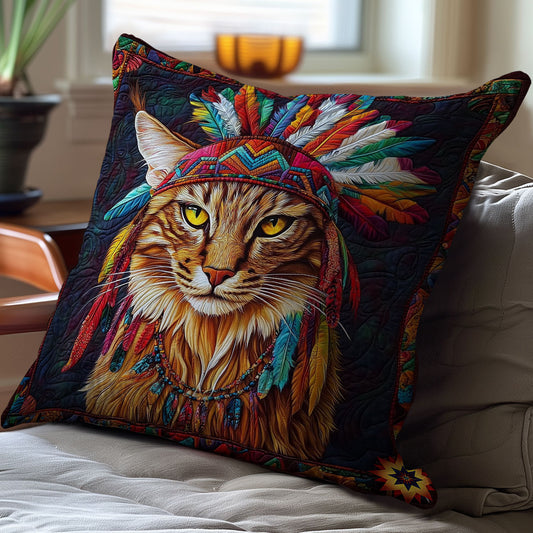 Feather Headdress Cat WY2512074CL Quilt Pillow Case