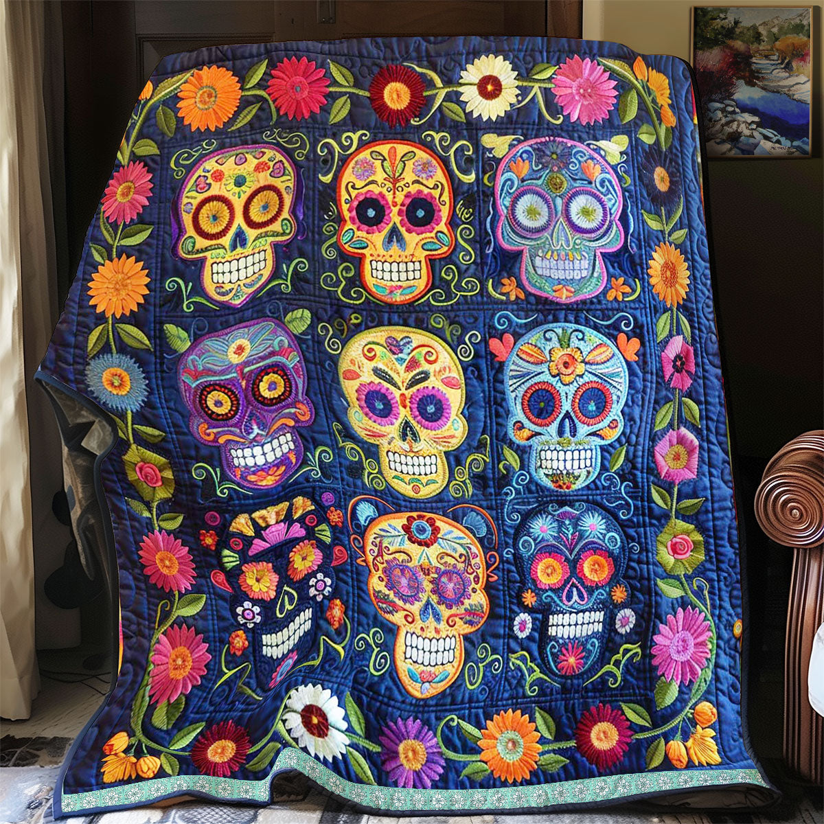 Sugar Skulls WJ1109025CL Quilt