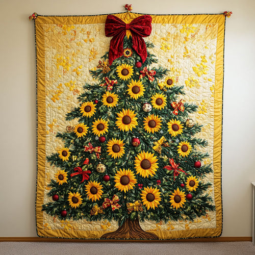 Yellow Sunflower Christmas Tree WY3010001CL Quilt